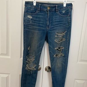 American Eagle High Waist Distressed Jeans 12